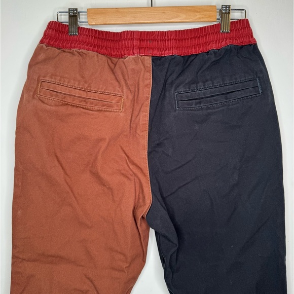 Playboy x PacSun Mens Small Color Block Pants Black & Brown Canvas Chino Pockets - Picture 4 of 6